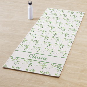 Tapis De Yoga Motif Feuille vert personnalisé