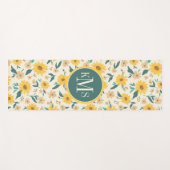 Tapis De Yoga Motif Fleur de marguerite jaune (Devant (Horizontal))