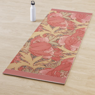 Tapis De Yoga Motif floral de Nouveau d'art de pavots de William