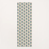 Tapis De Yoga Motif floral de rétro turquoise (Devant)