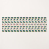 Tapis De Yoga Motif floral de rétro turquoise (Devant (Horizontal))