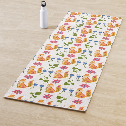 Tapis De Yoga Motif floral rusé assez en pastel (En situation)