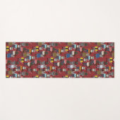 Tapis De Yoga Motif frais de chat de hippie (Devant (Horizontal))