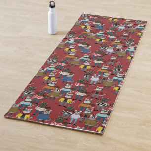 Tapis De Yoga Motif frais de chat de hippie