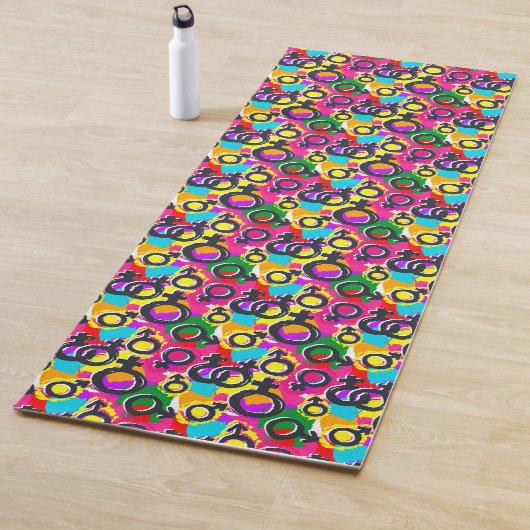Tapis De Yoga Motif Gay pride de Neon (En situation)