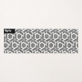 Tapis De Yoga Motif géométrique à points noirs et blancs (Devant (Horizontal))