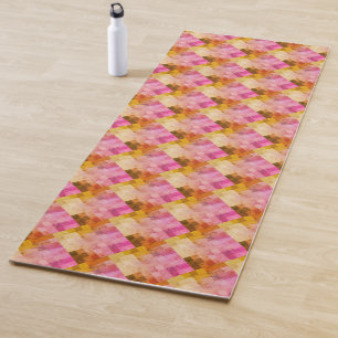 Tapis De Yoga Motif géométrique aquarelle rose