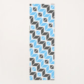 Tapis De Yoga Motif géométrique moderne Blue Grey Herringbone (Devant)