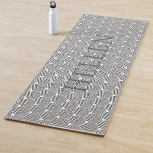 Tapis De Yoga Motif géométrique noir et blanc