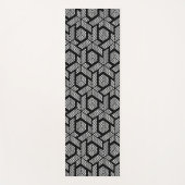 Tapis De Yoga Motif géométrique pointillé noir et blanc (Devant)