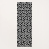 Tapis De Yoga Motif géométrique pointillé noir et blanc (Dos)