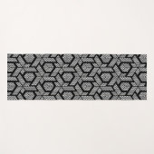 Tapis De Yoga Motif géométrique pointillé noir et blanc (Devant (Horizontal))