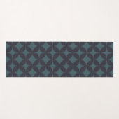 Tapis De Yoga Motif géométrique simple bleu foncé Turquoise (Devant (Horizontal))