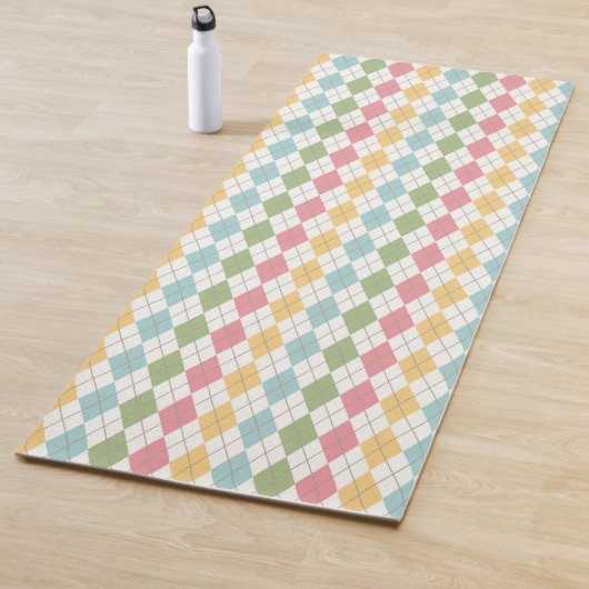 Tapis De Yoga Motif Jacquard Pastel (En situation)