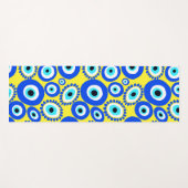 Tapis De Yoga Motif jaune bleu oculaire grec (Devant (Horizontal))