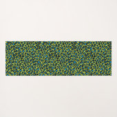 Tapis De Yoga Motif léopard en framboise bleue sur vert citron (Dos (Horizontal))