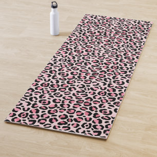 Tapis De Yoga Motif léopard rose chic