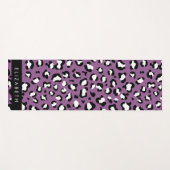 Tapis De Yoga Motif léopard, Spots, Leopard pourpre, Votre Nom (Devant (Horizontal))