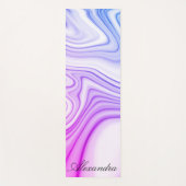 Tapis De Yoga motif liquide bleu rose marbre moderne (Devant)