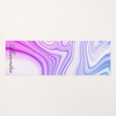 Tapis De Yoga motif liquide bleu rose marbre moderne (Devant (Horizontal))
