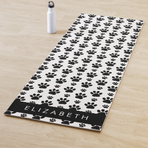 Tapis De Yoga Motif mâle, Patrouilles de chien, Noir et Blanc, V