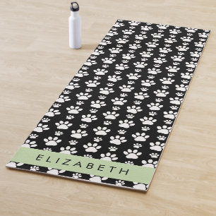 Tapis De Yoga Motif mâle, Patrouilles de chien, Noir et Blanc, V