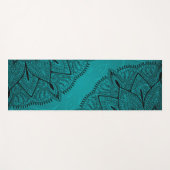 Tapis De Yoga Motif Mandala bleu orange (Devant (Horizontal))