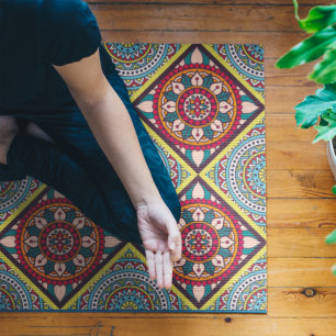 Tapis De Yoga Motif Mandala ethnique