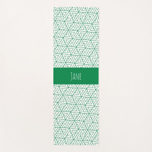 Tapis De Yoga Motif minimal blanc vert Hexagon (Devant)