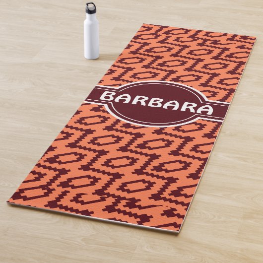 Tapis De Yoga Motif minimal de chocolat à la crème africaine (En situation)