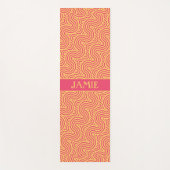 Tapis De Yoga Motif minimal géométrique rose jaune (Devant)