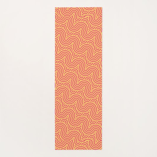 Tapis De Yoga Motif minimal géométrique rose jaune (Dos)