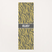 Tapis De Yoga Motif minimal Jaune de la marine Zebra (Devant)