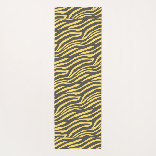 Tapis De Yoga Motif minimal Jaune de la marine Zebra (Dos)