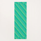 Tapis De Yoga Motif minimal jaune vert Chevron (Dos)