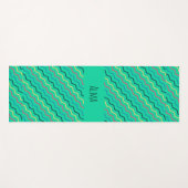 Tapis De Yoga Motif minimal jaune vert Chevron (Devant (Horizontal))
