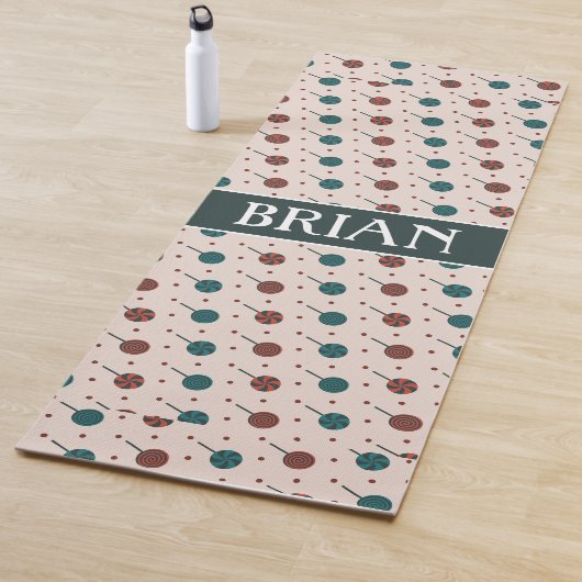 Tapis De Yoga Motif minimal rouge beige d'Halloween (En situation)