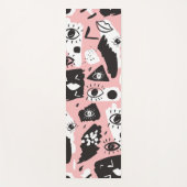 Tapis De Yoga Motif moderne abstrait d'oeil et de lèvres (Devant)