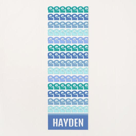 Tapis De Yoga Motif moderne en Blues Personnalisé (Devant)