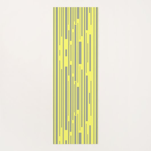 Tapis De Yoga Motif moderne gris et jaune rayures (Dos)