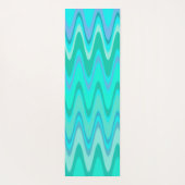 Tapis De Yoga Motif moderne zigzag - vagues turquoise (Dos)
