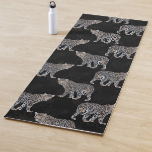 Tapis De Yoga Motif noir animal léopard simple