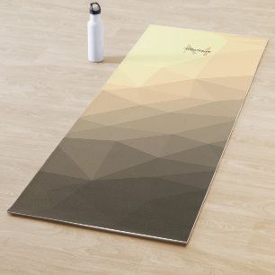 Tapis De Yoga Motif ombré en maille géométrique brun jaune Monog