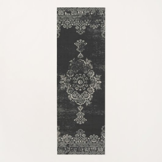 Tapis De Yoga motif oriental noir (Devant)