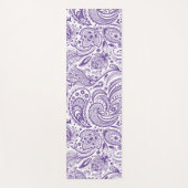 Tapis De Yoga Motif Paisley violet et blanc (Devant)