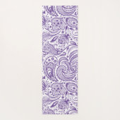 Tapis De Yoga Motif Paisley violet et blanc (Dos)