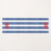 Tapis De Yoga Motif rayé bleu blanc denim (Devant (Horizontal))