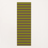 Tapis De Yoga Motif rayé en chocolat brun et vert olive (Devant)