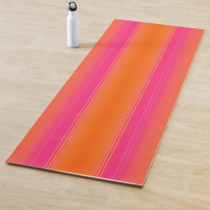 Tapis De Yoga Motif rayé rose et orange