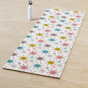 Tapis De Yoga Motif rétro atomique en explosion d'étoiles